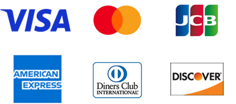 VISA/Mastercard/JCB/American Express/ Diner Club